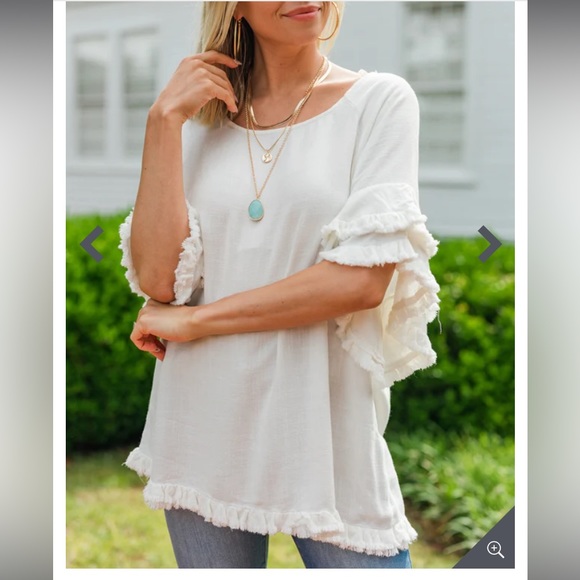 Women’s pretty ruffled‎ top blouse - Picture 1 of 13